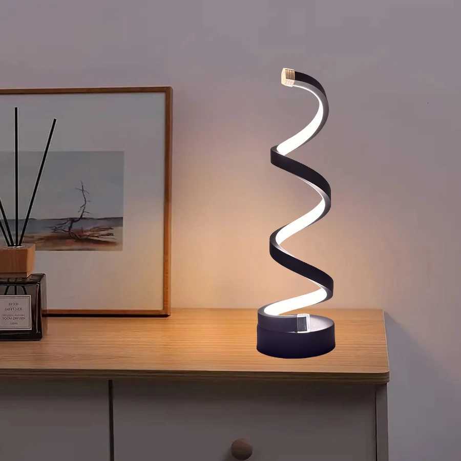 1pcs bedroom bedside lamp 3way dimmable touch light USB power supply modern simple dimmable spiral bedside lamp C251115