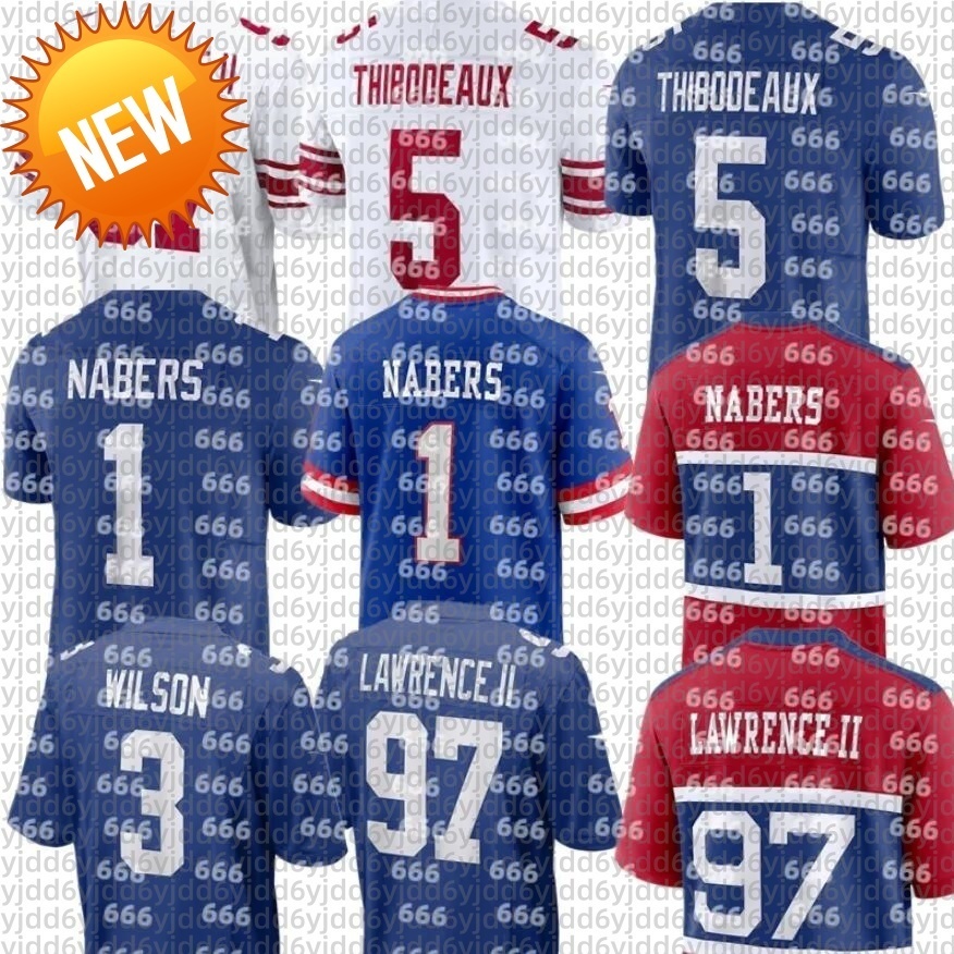 nfl Giants Jersey Lawrence Taylor Michael Strahan Russell Wilson Malik Nabers Dexter Lawrence II Kayvon Thibodeaux Jaxson Dart Abdul Carter Brian Burns Football