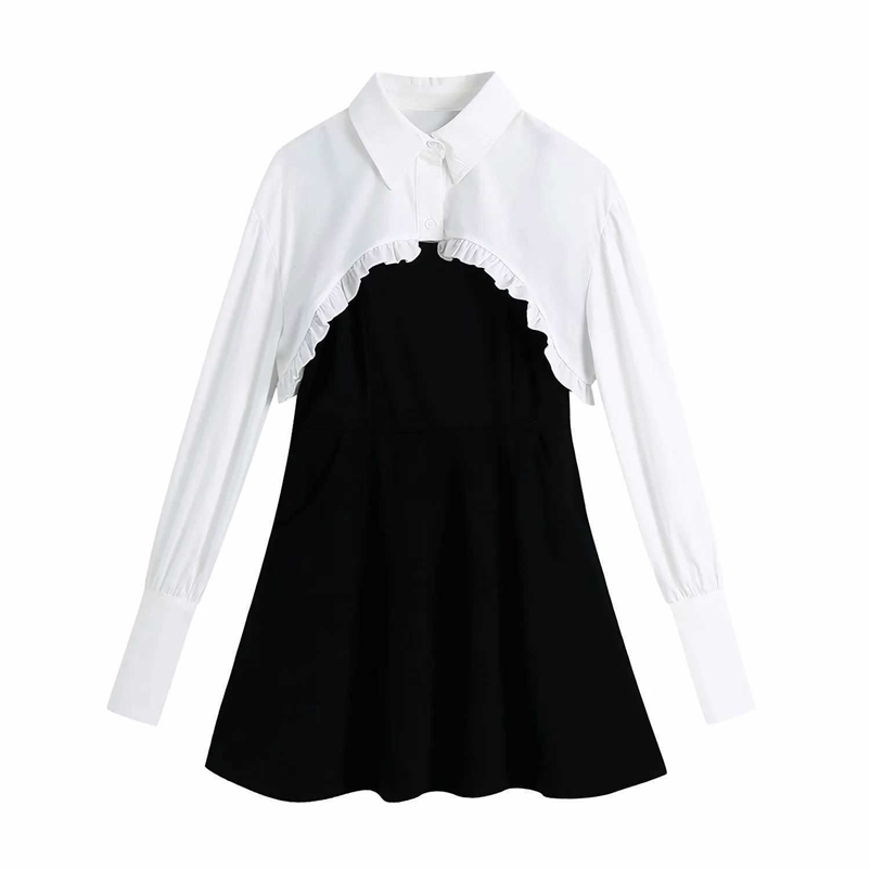 Women ShirtDress 2 piece set Short Mini Dress Elegant Vintage Chic Lady Fashion Woman Dresses 210709