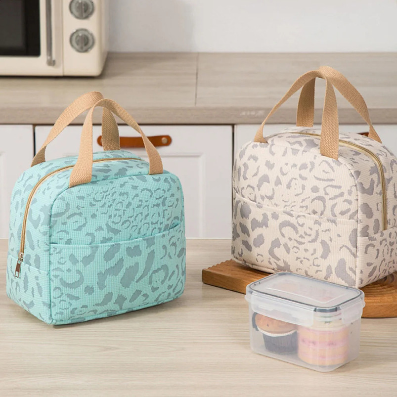 Girls food box durable waterproof lunch portable zipper large capacity bag thermal insulation camping 240828