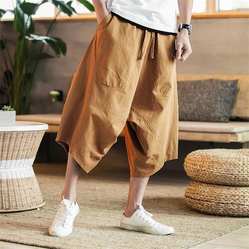 Men's Pants Drop Men Harajuku Harem Pants Mens Summer Cotton Linen Joggers Pants Male Vintage Chinese Style Sweatpants Fashions 230504