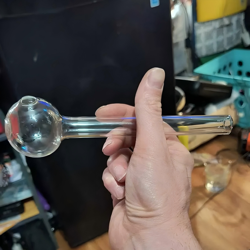 Big/Small Ball 50mm 20mm Glass Oil Burner Pipes Smoking Pyrex Glass Burners Straight Hand Pipe 7/1.8 Inch Length Oil Nail Pipes