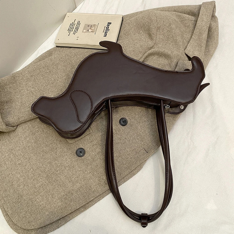 Ship from US Cartoon Dog Shaped Shoulder Bag PU Leather Handbag Unique Novelty Purse ner Clutch for Women 250228FBB