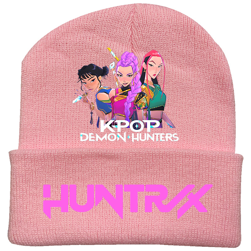 Custom Kpop Demon Hunters Beanie Fashion Curling Knit Hat Printed Bean Cap Outdoor Cold Hat