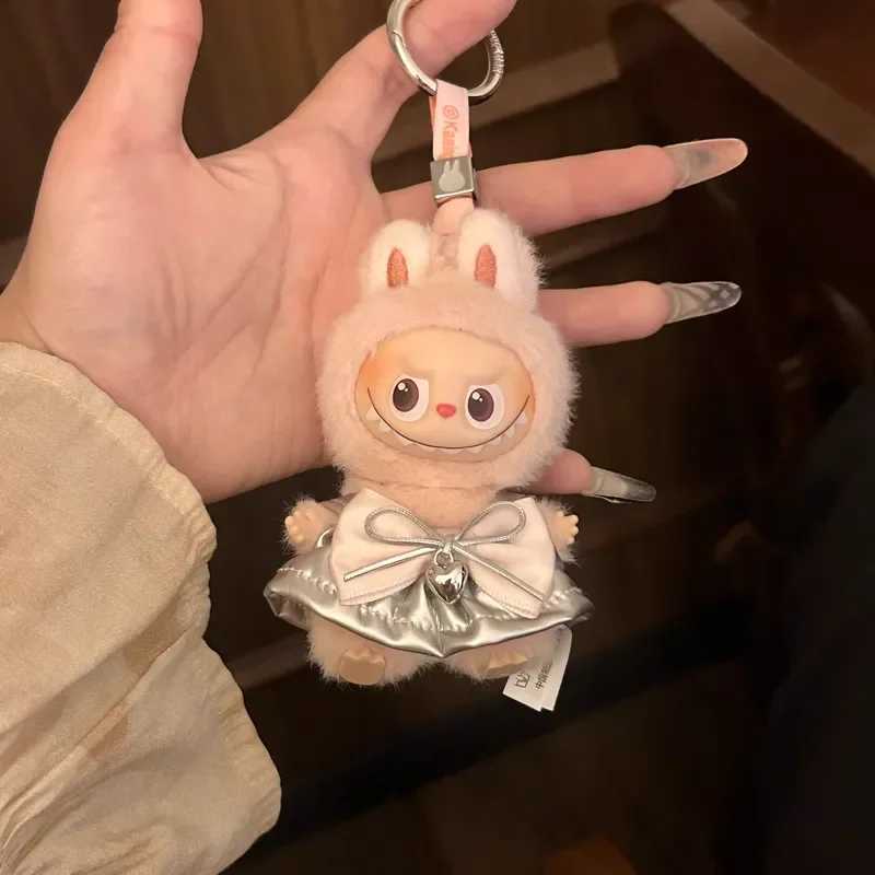 New Suitable For Labubu Clothing 40 Generation 10cm Mini Doll Clothes Cute Little Silver Skirt Suit Only Clothes No Dolls C250924