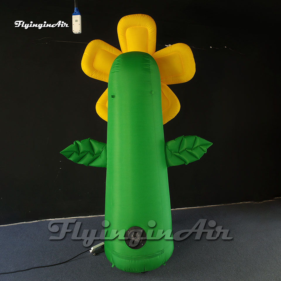 3m High Simulation Landscape Plant Large Inflatable Flower Tree With Green Stem For Park Decoration