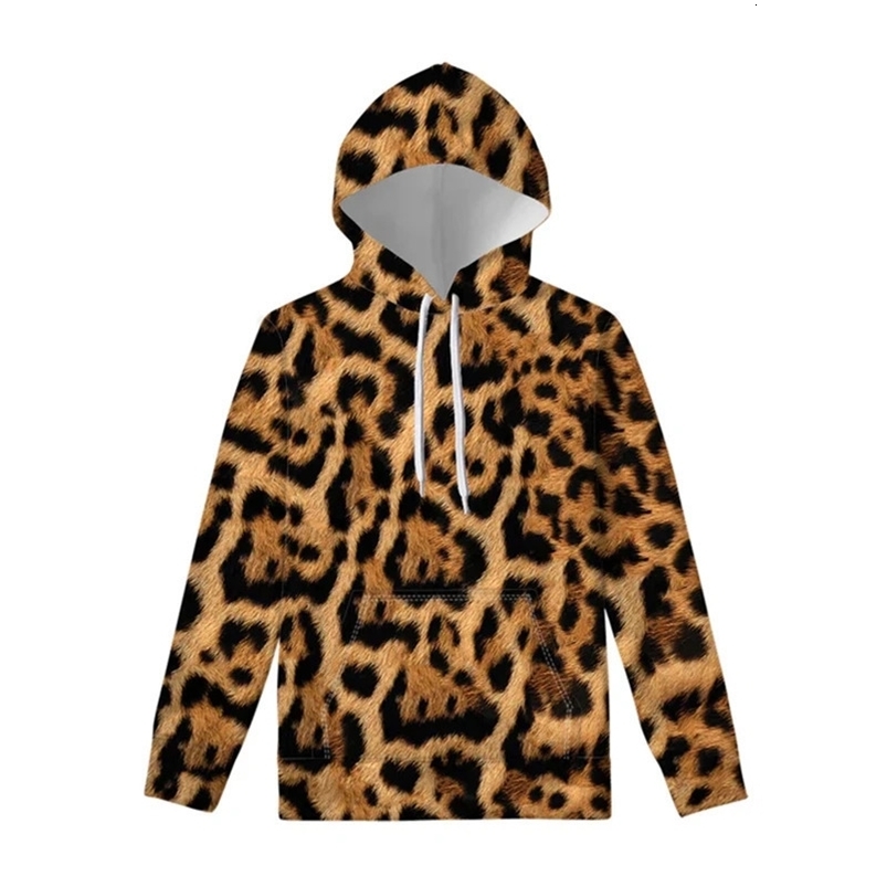 Unique 3D printed hoodie with personalized pattern long sleeved hoodie jacket leopard hip-hop streetwear autumn hoodie 241214