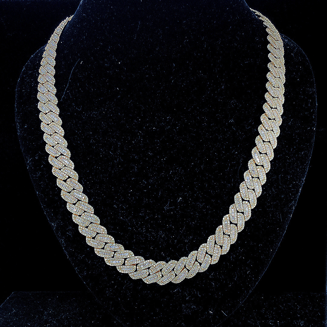 Xingsial 925 Sterling Silver Link Chain Moissanite Tennis Necklace 100 Diamond Test GRA 3mm 4mm 5mm 65mm Sizes for Parties