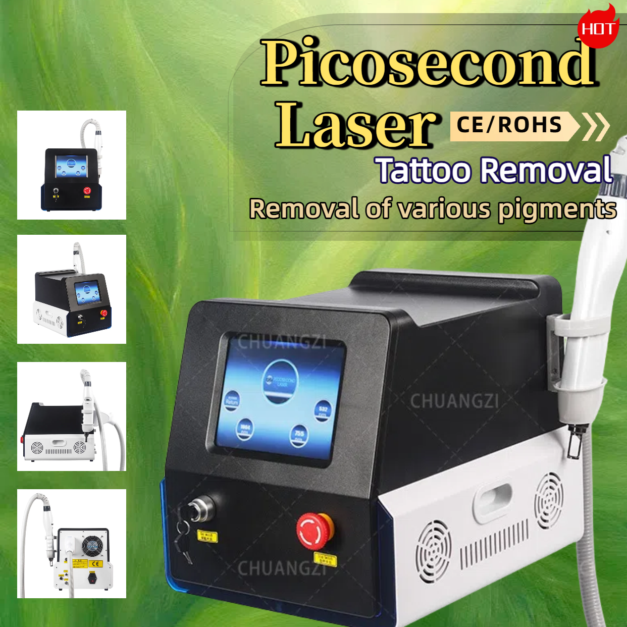 Picosecond Nd: Yag Laser Instantly Smash Pigment And Clean Flawless Muscles Pico Laser Remove Tattoo Picosecond Laser Tattoo Removal Machine