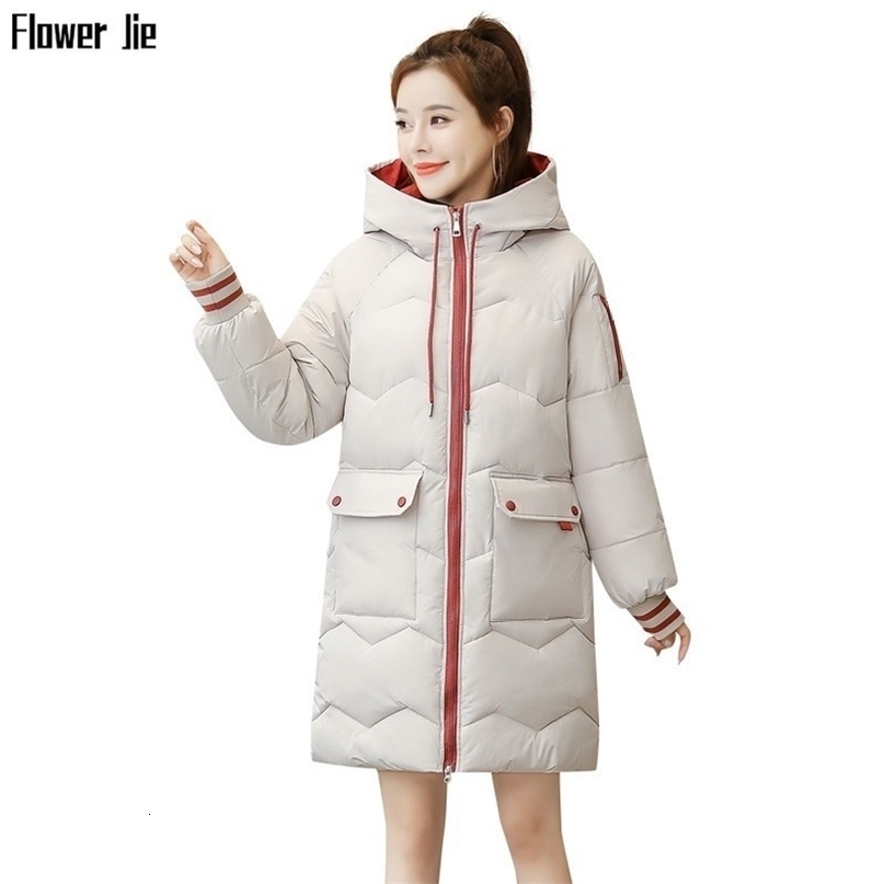 Winter Coat Women's New Down Cottom Jacket Female Long Parkas Hooded Warm Winter Jackets Women Coat Casual Black Overcoat 201019