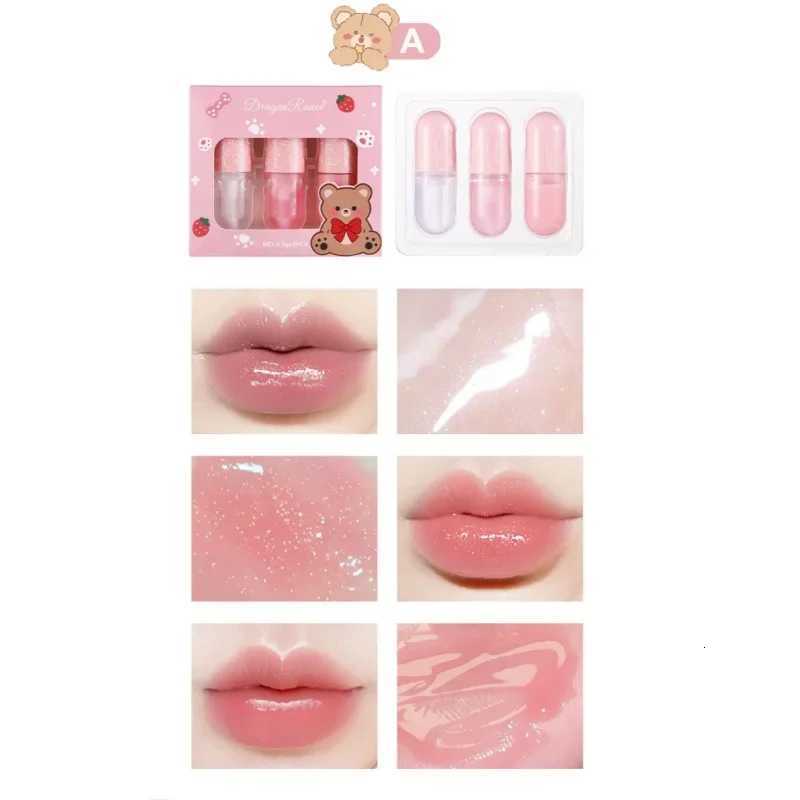 Waterproof Pearly Lip Gloss Set Mirror Glaze Effect Non Stick Cup Long Lasting Nourishing Moisturizing Oil F250922