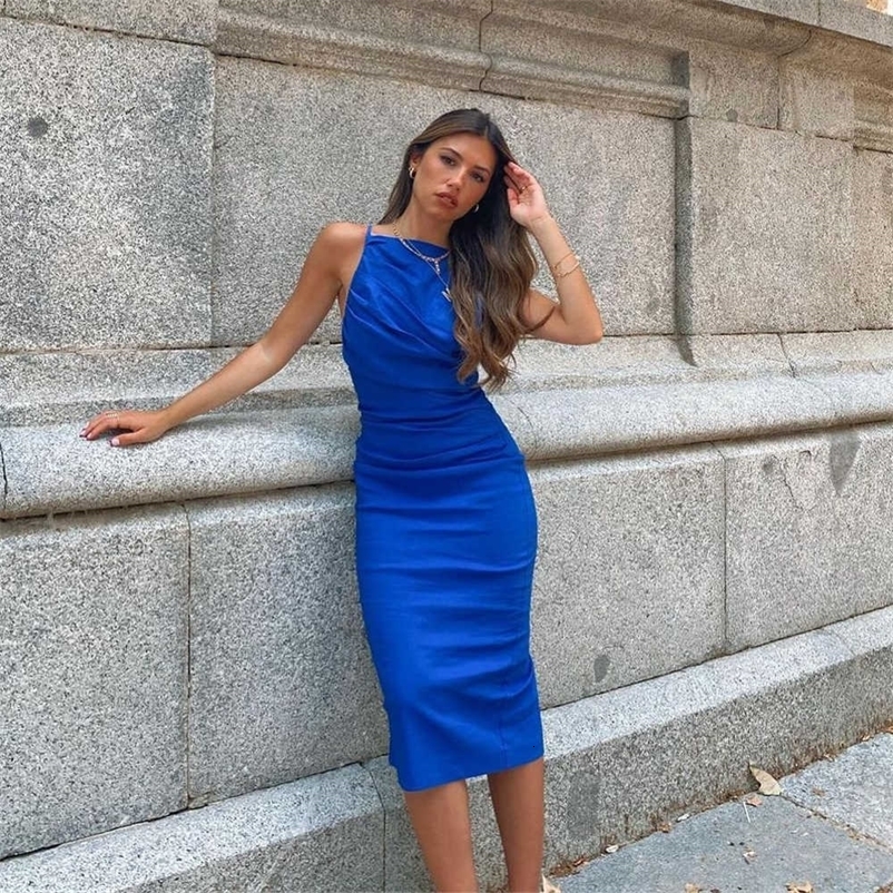 Summer Dress Women elegant Casual Fashion Chic Lady Draped Prom Dresses Maxi dress Woman robe femme 210709