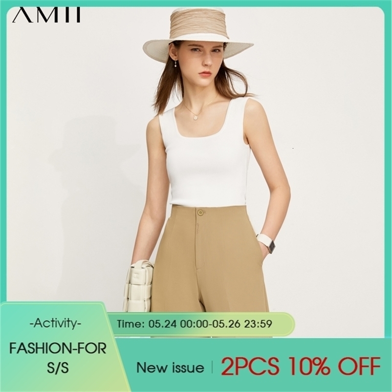 Minimalism Summer Women's Pants Streetwear Solid High Waist Straight Shorts Causal Trousers 12140569 210527