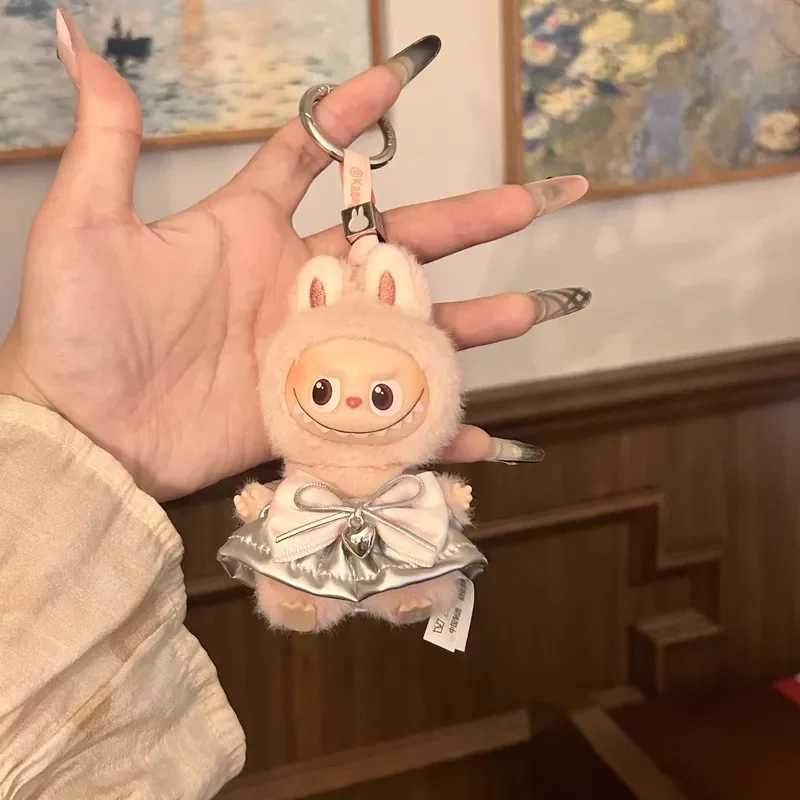 New Suitable For Labubu Clothing 40 Generation 10cm Mini Doll Clothes Cute Little Silver Skirt Suit Only Clothes No Dolls C250924