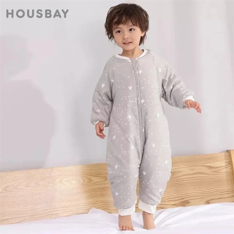 Baby Sleeping Bag Cute Flower Printed Childrens Pajamas Sleepwear 2.5Tog Thick Winter Warm Sleeping Bag 1-4 Years 241022bj