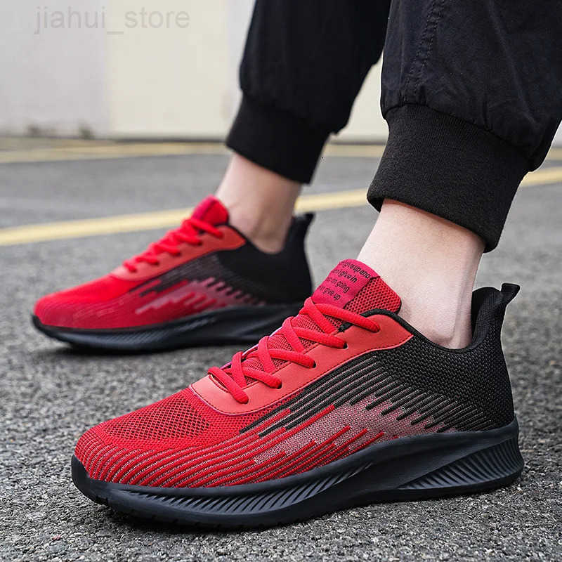 Summer Hot Sale Red Mesh Men Running Sneakers Big Size 47 Light Breathable Women Training Shoes Nonslip Sport Shoes for Man M250924