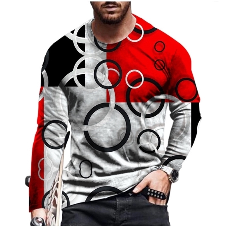 Men's T-Shirts summer hip-hop men's 3D T-shirt cartoon printing three-dimensional pattern long-sleeved casual fashion sports 220906