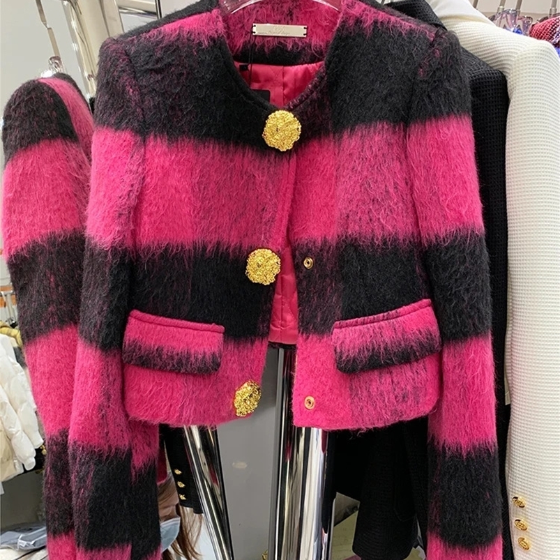 HIGH STREET Latest F/W er Fashion Womens Wear Comparison Single Chest Wool Short Jacket 241214