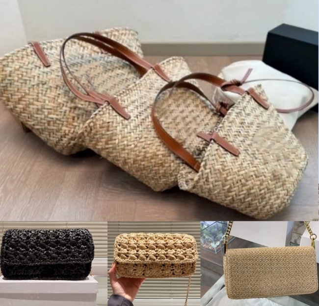 Famous Designer Bags Luxury Bag Straw Bag Women Bag Fashion Handbag High Quality Woven Bag Underarm Bag Ladies Shoulder Bag Beach Bag Casual Bag