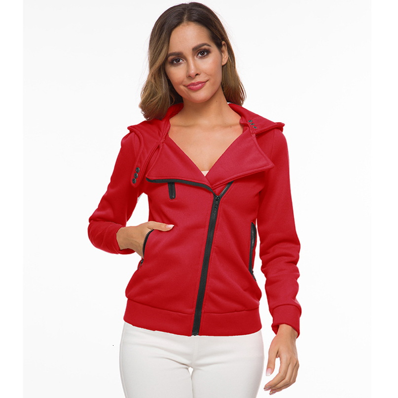 Women Fleece Coat Autumn Winter Hooded Long Sleeve Zipper Jacket Top Fashion Casual Warm Plus Size Woman Jacket Coat 201019