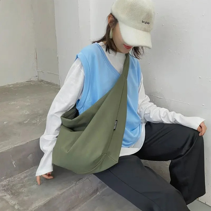 Canvas Handbag for Womens Casual Wild Solid Color Shoulder Bag Simple Messenger 240809