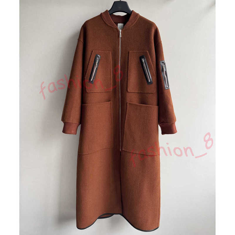 Designer Women's Wool & Blends New runway Style Long Coat Wool Fabric Woolen Coat Elegant Wool Blend Long Windbreaker for women size SML