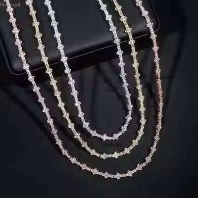 2025 designer new Moissanite bracelet necklace3mm S Silicon Stone Honeycomb Chain Necklace