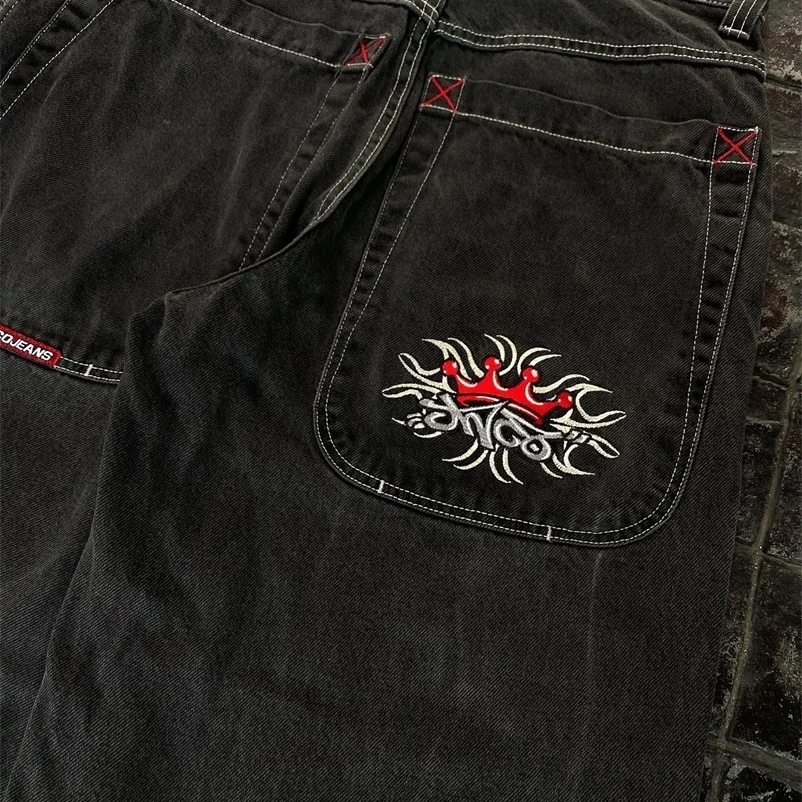 Hip Hop Y2k Baggy Jeans Pattern Print Oversized Wide Leg Jeans Vintage Denim Pants Men Women Gothic Wide Trousers Streetwear 240429