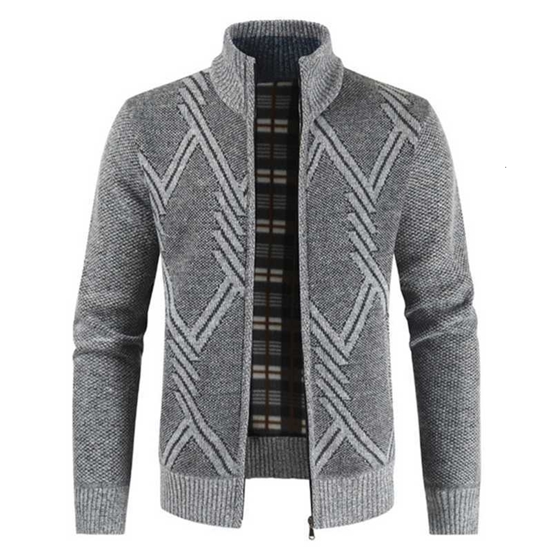 AIOPESON Autumn Winter Jacket Men Coats Solid Slim Fit Thick Fleece Coats Men Jacket Casual Stand Collar Zip Jacket Men 211009