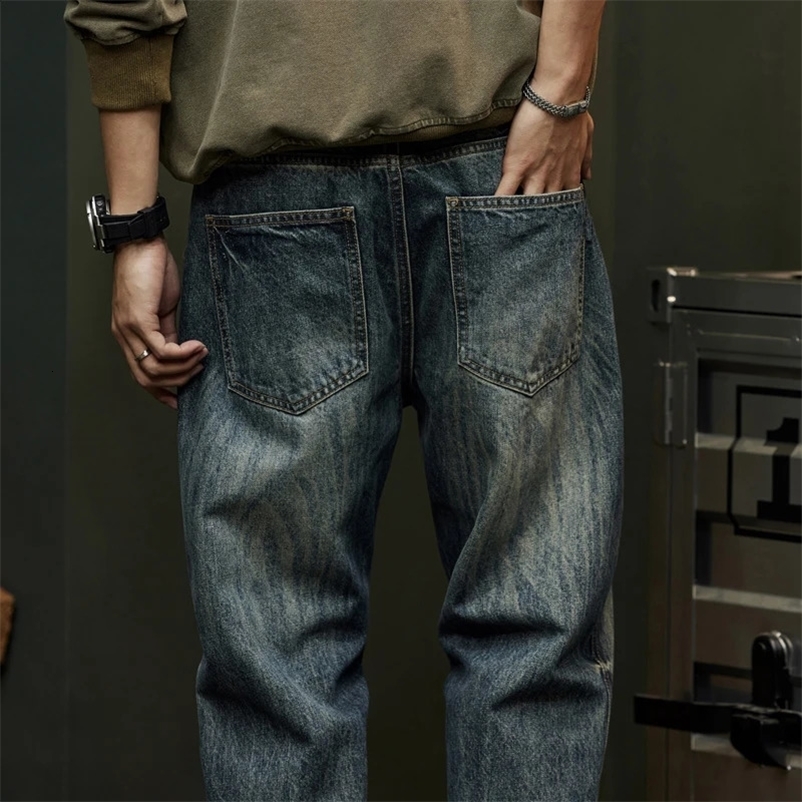 Jeans For Men Baggy Pants Loose Fit Harem Pants Blue Mens Clothing Casual Large Man Denim Trousers Quality Oversized 40 240912