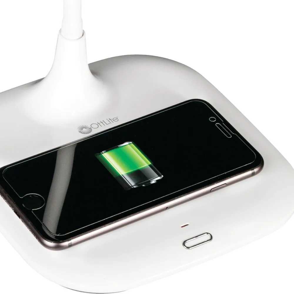 LED Desk Lamp with Wireless Charging Designed to Reduce Eyestrain Adjustable Flexible Neck 3 Color Modes Touch C251115