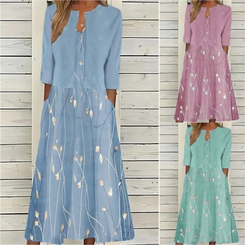 Autumn Boho Maxi set dress womens V-neck elegant floral print long skirt cardigan set womens casual beach holiday set dress 250109