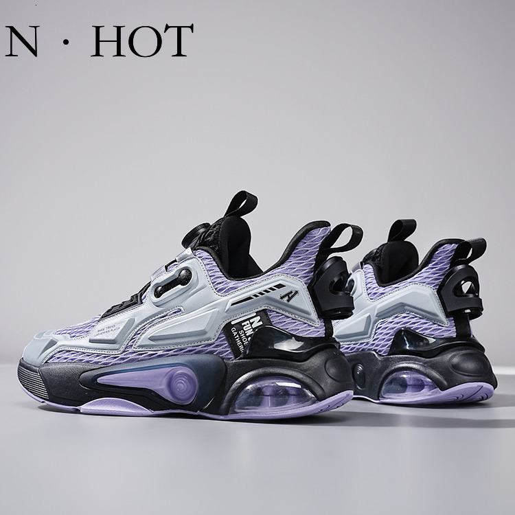 NHOT Designer Luxury Breathable Outdoor Sports Shoes Men's Fashion Trend Casual Knob Air Cushion Running Shoes Youth Soft Elastic Ultra Light Bas