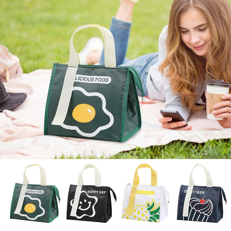 Triangle Insulated Cooler Bento Bag Aluminum Film Thermal Lunch Box Bags Large Capacity Waterproof Lightweight Camping Supplies 240802