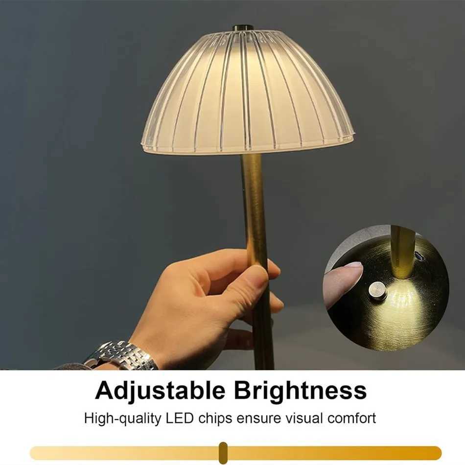 Crystal Table Lamp Trichromatic Dimming Living Room Atmosphere Lamps Eye Protection Night Light Bedroom Cordless Bedside Lamps C251115