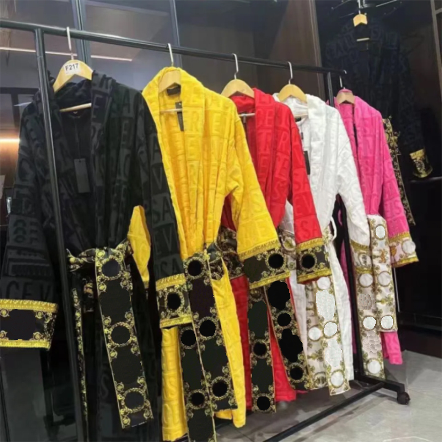 Mens plus size Outerwear Coats Mens Luxury classic cotton bathrobe men and women brand sleepwear kimono warm bath robes home wear unisex bathrobes