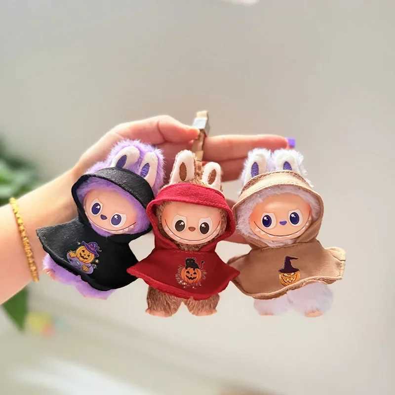 Halloween Clothes Set Cute Pumpkin Dress with Hat cloak For 10cm Labubu V4 Doll Clothes Outfit Accessories Ropa Labubu gift C250924