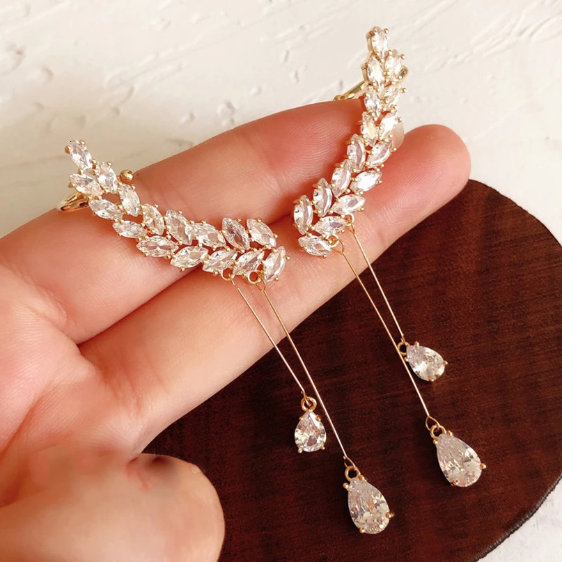 Drop Earrings For Women Solid 925 Needles Branch Water Dangle High Quality Accessories Fine Jewelry 240515