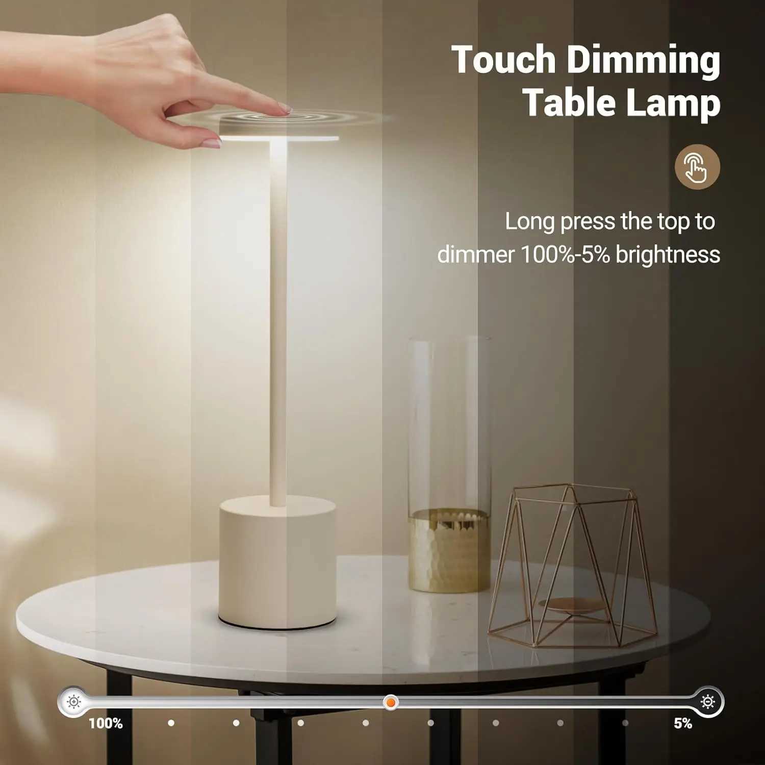 Simple LED Rechargeable Touch Metal Table Lamp Three Colors Bedside Creative Ambient Light Bar Outdoor Decoration Night Light C251115