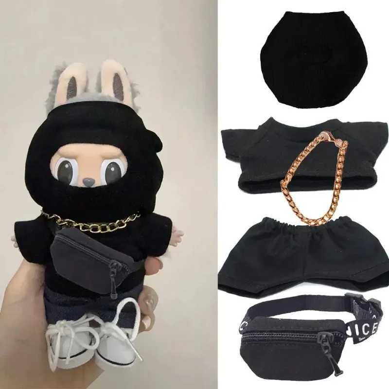 Clothes for For Labubu Big Into Energy Series Clothes Doll Funny Head Cover Mask Gold Necklace Travel Style Kid Toy for Labubu C250924