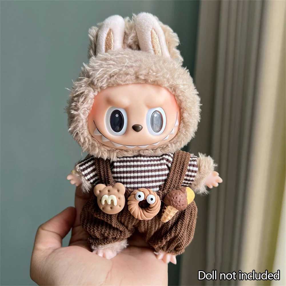 Fashion Clothes Ropa Labubu Clothes Outfit Doll Accessories For 1517cm Labubu V2 V1 Plush Dolls Suspenders Suit C250924