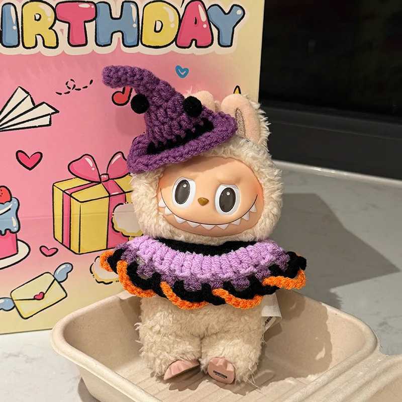 For Labubu Clothes Handwoven Halloween Doll Dress Game Doll Clothes Pumpkin Hat Vinyl Doll Collar Accessories C250924