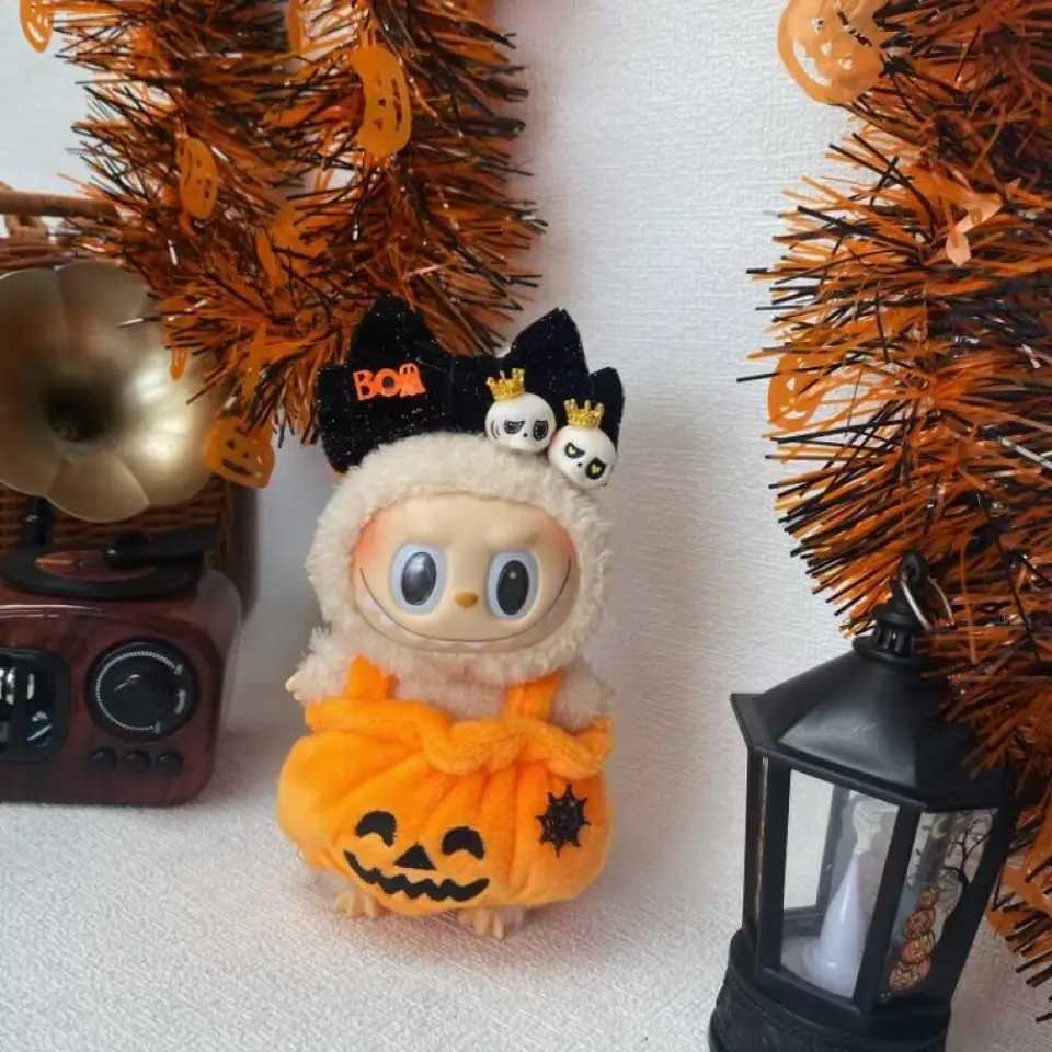 For Labubu Doll Clothing Halloween Outfit Skull Headwear Decoration Pin Pumpkin Clothes Funny Inserted Hair Accessory C250924