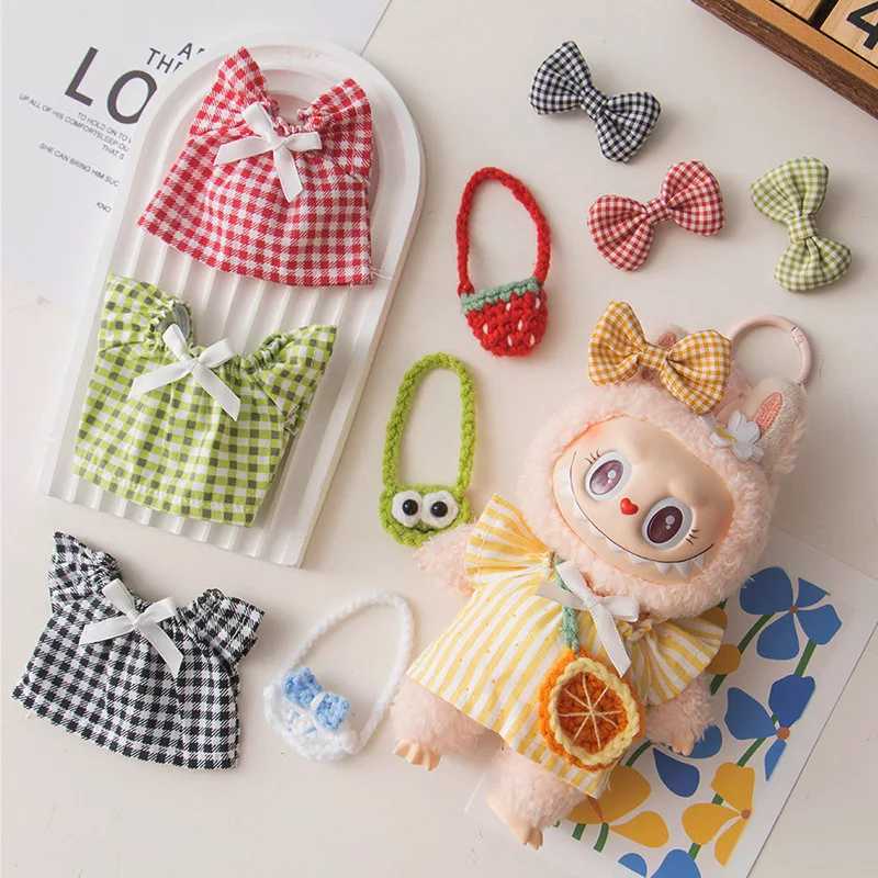 Doll Clothes for 10Cm Labubu 3PcsSet Set Plush Blind Box Outfits For V1v2v3 Labubu Christmas Birthday Gifts C250924