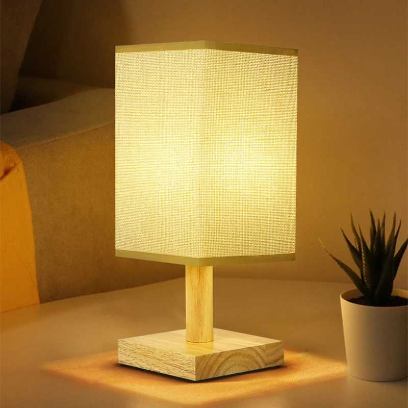 LED Table Lamps Simple Chinese Style Decoration Lamp Dimmable USB Plug Night Light Fabric Lampshade Bedroom Bedside Lighting C251115