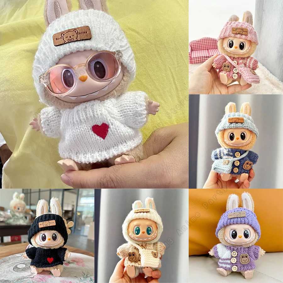 Doll clothes for Labubu Outfit V1 V2 V3 17cm Dolls Sitting Accessories Glasses Clothing Designer Kids Gift Sweater Hat Bag Set C250924