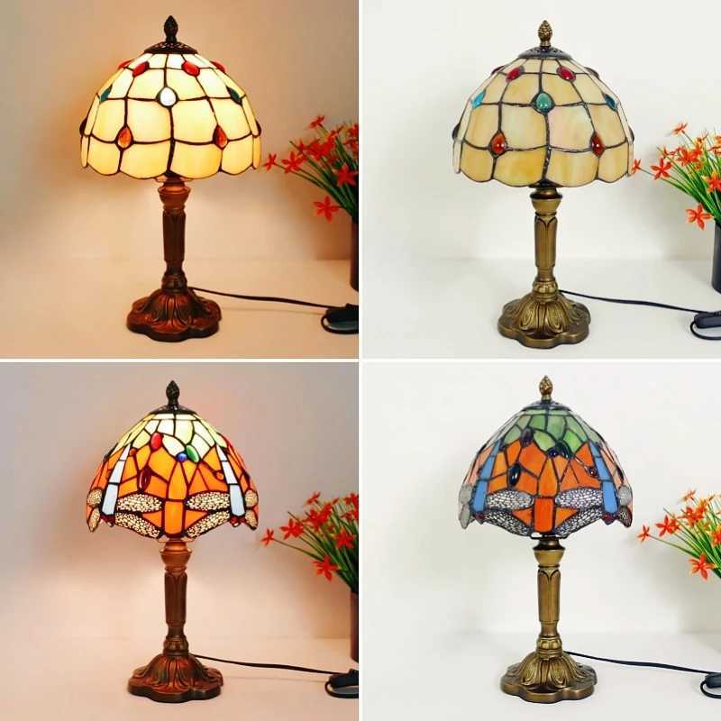 E27 Retro Baroque LED Table Lamps Mediterranean Vintage Stained Glass Bedroom Reading Cafe Bar Decor Desk Lights With EUUS Plug C251115