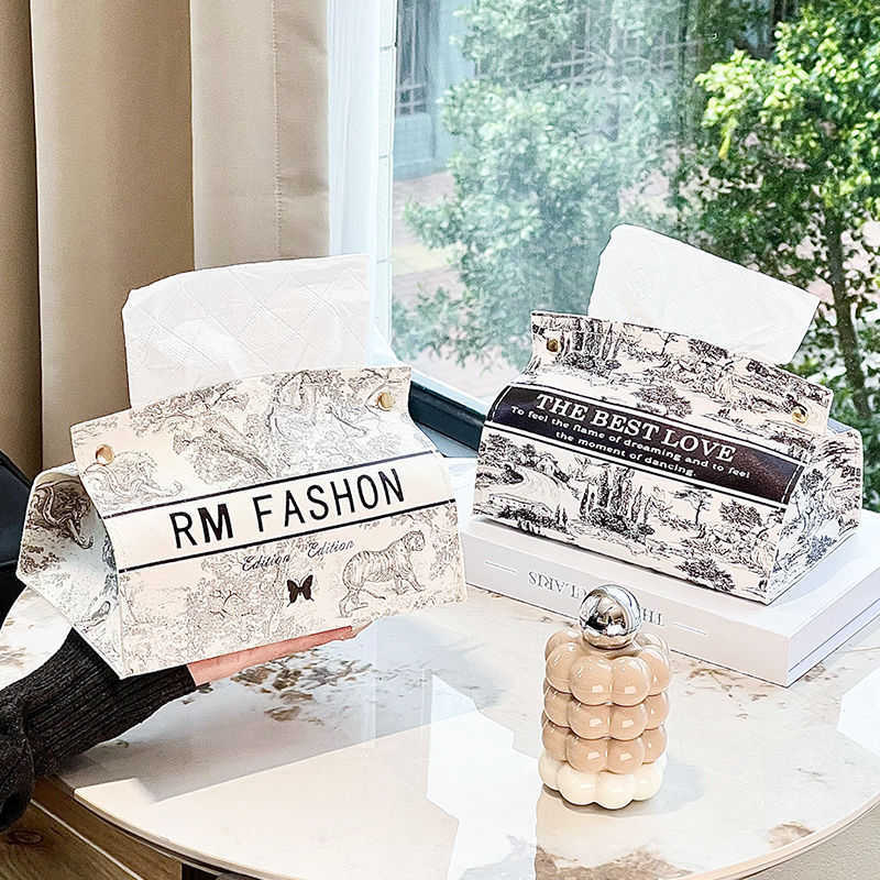 HighQuality Tissue Box for Living Room Ins Style Creative Home Decor for Coffee Table Dining Table OilProof Leather Tissue Box C250924
