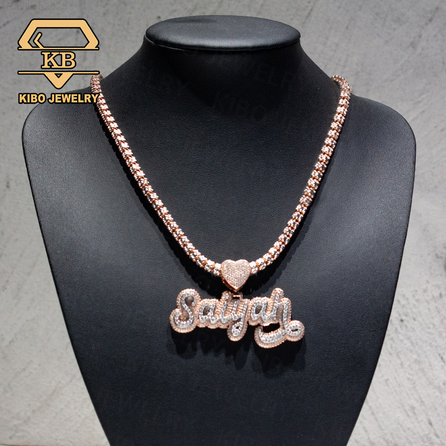 Customized Trend Letter Mossanite Pendant Iced Out Pendant VVS Moissanite Name Pendant 925 Silver Hip Hop Jewelry