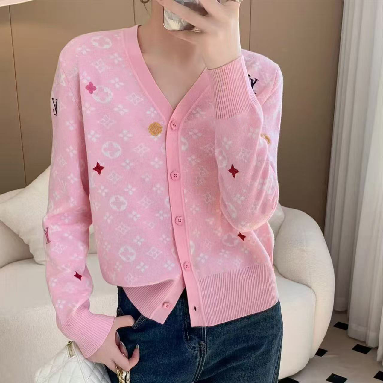 Women's Sweaters Ladies pullover, autumn and winter loose knit sweater with long sleeves, round neck, geometric collision jacquard pattern, casual pullover S--XXL